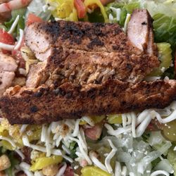 Sharks & Tony's Philly Steak - Grilled Salmon Salad @ Sharks & Tony's Philly Steak. Fish & Chicken Gyros Burgers Lemonade. Classic South Chicago, IL Cool !