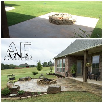 Aynes Enterprises - the before and after of a fire pit - Landscaping Near Me - Edmond, Oklahoma Aynes Enterprises - the before and after of a fire pit - Landscaping Near Me - Edmond, Oklahoma