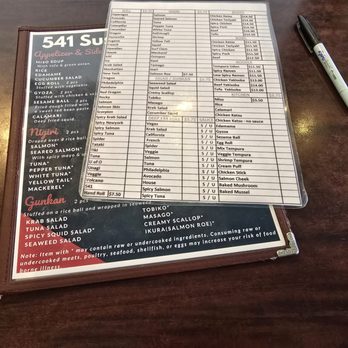 541 Sushi Bar - Another view of the menu - Sushi Bars Near Me - Eugene, Oregon 541 Sushi Bar - Another view of the menu - Sushi Bars Near Me - Eugene, Oregon