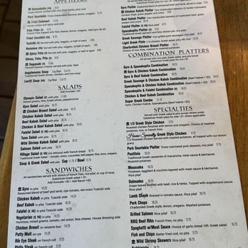 Olympic Cafe - Menu as of 5/2025 - Mediterranean Near Me - San Diego, California Olympic Cafe - Menu as of 5/2025 - Mediterranean Near Me - San Diego, California