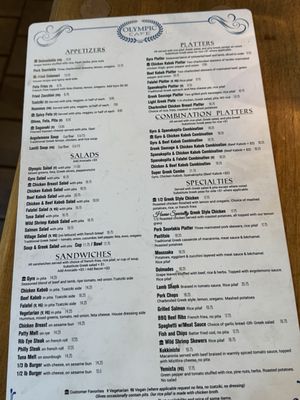 Menu photo 8 Olympic Cafe San Diego, CA