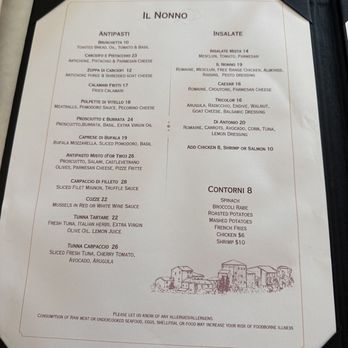 Il Nonno - Menu - Italian Near Me - Astoria, New York