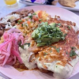 Avocado cream enchiladas