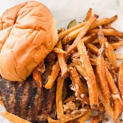Wildcats Bar & Grill - Juicy Lucy Burger and garlic fries
