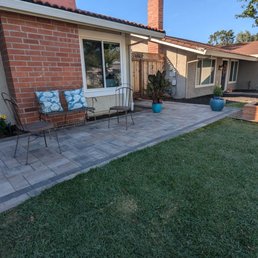 Final paver patio with drain and electrical added