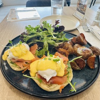 Karkumi Cafe - Smoked salmon eggs Benedict $18 - Cafes Near Me - Scarborough, Ontario