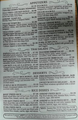 Menu photo 4 Thai Evergreen Orem, UT