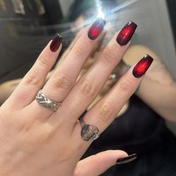 Previous set of on overlay on my natural long nails