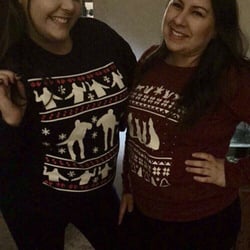 "Ugly" sweaters for Christmas 2015. Loved them! Got so many compliments!