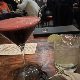 Tartini (perfect cocktail if you don't want something too sweet) and classic margarita. Tartini (perfect cocktail if you don't want something too sweet) and classic margarita.