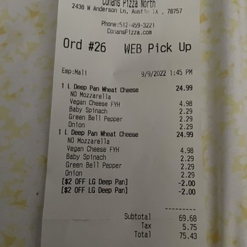 Conans Pizza North - Pizza Near Me - Austin, Texas