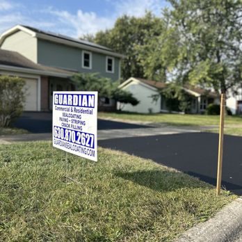 Guardian Asphalt Protection and Maintenance - Driveway just seal coated - Snow Removal Near Me - Aurora, Illinois Guardian Asphalt Protection and Maintenance - Driveway just seal coated - Snow Removal Near Me - Aurora, Illinois