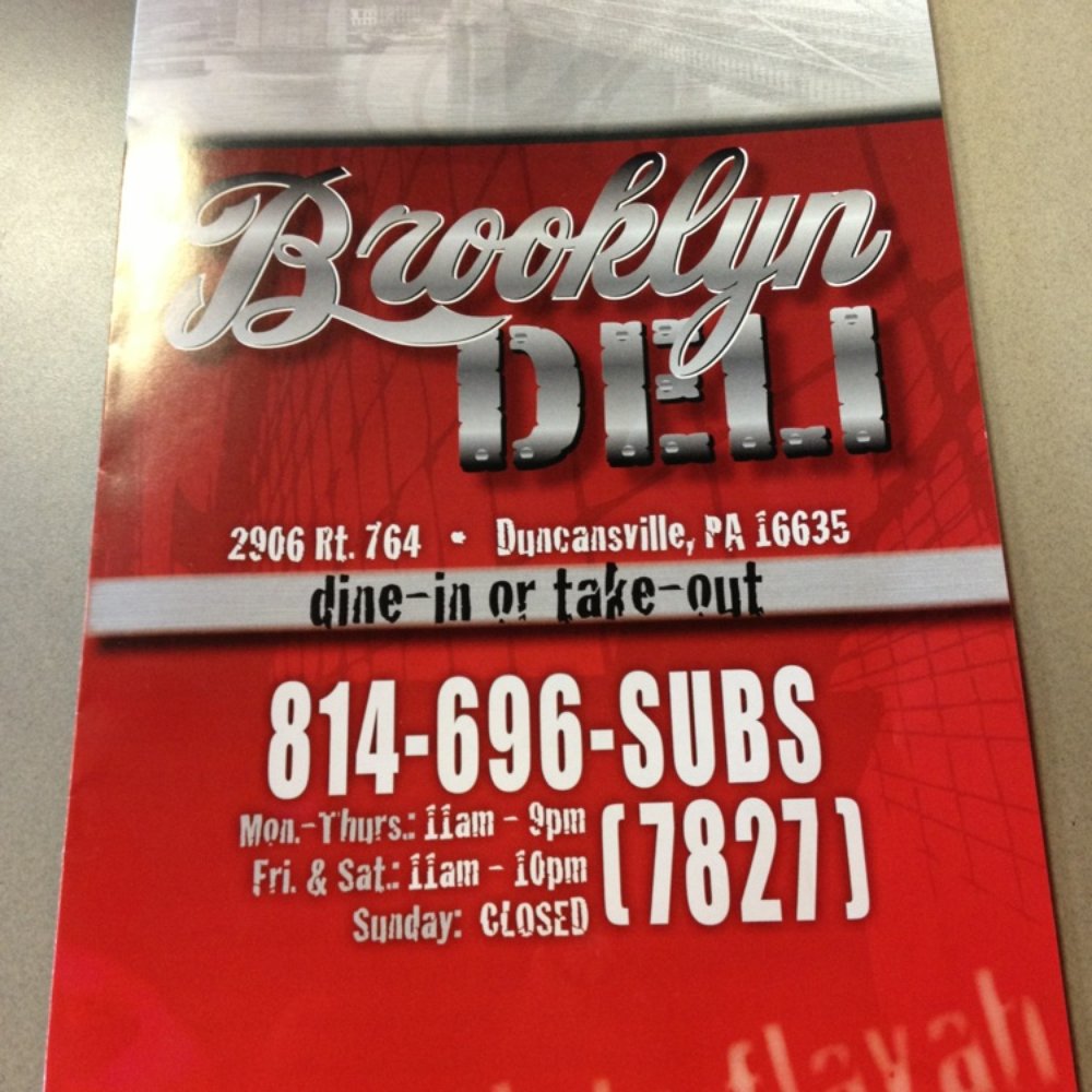 Menu for Brooklyn Deli! Menu for Brooklyn Deli!