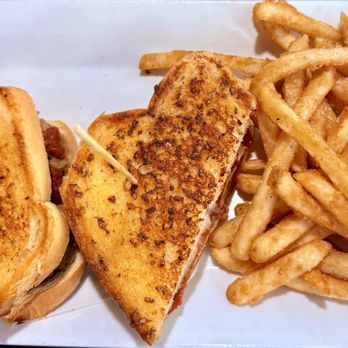 Jersey Peach Bar & Grill - Meatball mozzarella with tomato sauce and pepperoni on a toasted garlic bread. - Desserts Near Me - Loganville, Georgia Jersey Peach Bar & Grill - Meatball mozzarella with tomato sauce and pepperoni on a toasted garlic bread. - Desserts Near Me - Loganville, Georgia