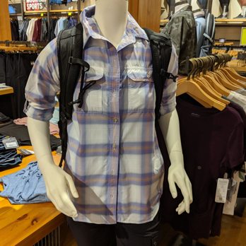 Eddie Bauer - A headless mannequin, sporting a plaid shirt, backpack, and capris - Women's Clothing Near Me - Belleville, Ontario Eddie Bauer - A headless mannequin, sporting a plaid shirt, backpack, and capris - Women's Clothing Near Me - Belleville, Ontario