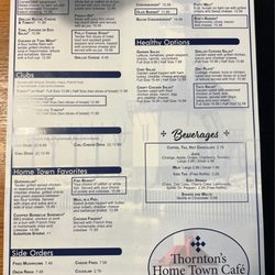 Thornton's Home Town Cafe - Menu (5/2023)