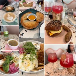 Floutas, breakfast sandwich, hibiscus sparkler, cappuccino, empanadas, & chilaquiles Floutas, breakfast sandwich, hibiscus sparkler, cappuccino, empanadas, & chilaquiles