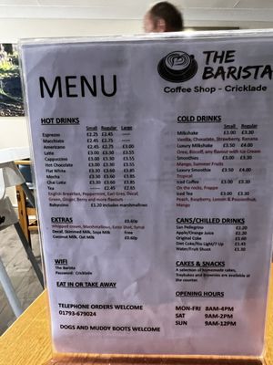 Menu photo 2 The Barista Cricklade, WIL