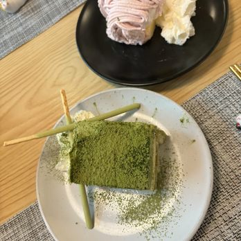 Jinzen - Matcha Tiramisu and Strawberry Cake - Asian Fusion Near Me - Clayton, Missouri Jinzen - Matcha Tiramisu and Strawberry Cake - Asian Fusion Near Me - Clayton, Missouri