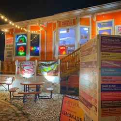 House of Sweets - Facade, outside seating, ice cream options and entrance