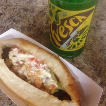 Micky's Hot Dogs - Hotdog con todo. (With everything) includes, beans, onions, caramelized onions, mustard, ketchup, mayo, tomato. - Hot Dogs Near Me - Mesa, Arizona