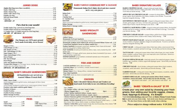 Menu photo 3 Babe's Home Cookin' Joliet, IL