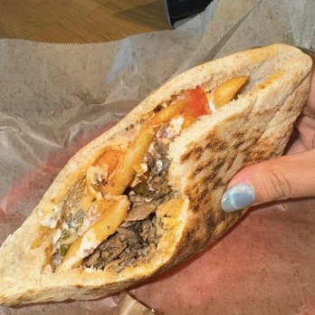 Tahini - The Esquire with 1/2 chicken 1/2 steak - Mediterranean Near Me - San Diego, California Tahini - The Esquire with 1/2 chicken 1/2 steak - Mediterranean Near Me - San Diego, California