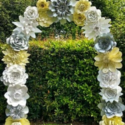 Wedding Paper Flower Design - paper flower arch 7 ft