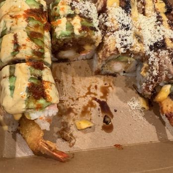 Fuji Sushi Bar & Grill - Christmas Roll on right and Gamecock Roll - Sushi Bars Near Me - Mount Pleasant, South Carolina Fuji Sushi Bar & Grill - Christmas Roll on right and Gamecock Roll - Sushi Bars Near Me - Mount Pleasant, South Carolina