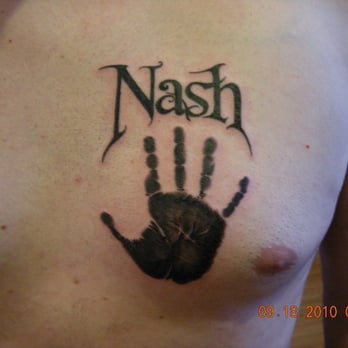 Soul Imagez Tattoo - Awesome handprint with my son's name by Shana. - Tattoo Near Me - Dublin, California Soul Imagez Tattoo - Awesome handprint with my son's name by Shana. - Tattoo Near Me - Dublin, California