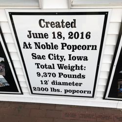 World's Largest Popcorn Ball - You'll have to see the actual popcorn ball for yourself!