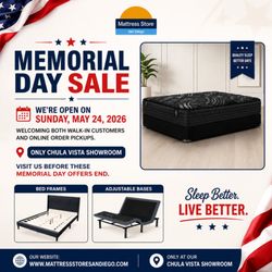 Mattress Store San Diego - Chula Vista Location Open Sunday 5/24/26
