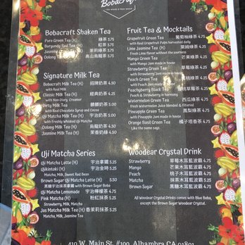 Bobacraft Cafe - New menu 2019 - Bubble Tea Near Me - Alhambra, California