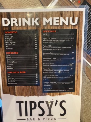 Menu photo 2 Tipsy's Bar and Pizza Huntley, IL Menu photo 2 Tipsy's Bar and Pizza Huntley, IL