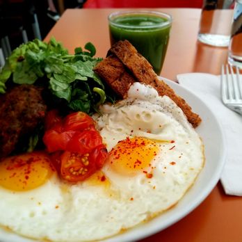 Dimes - Eggs any Style with avocado and sausage patty. - New American Near Me - New York, New York Dimes - Eggs any Style with avocado and sausage patty. - New American Near Me - New York, New York