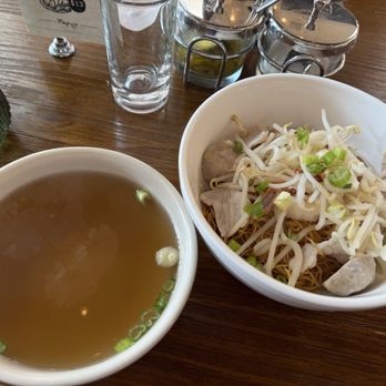 Megan’s Table - Cambodian style soup on the side.   Meatball with sliced pork egg noodles.  Served al dente !!!  Great dish. - Cambodian Near Me - San Francisco, California
