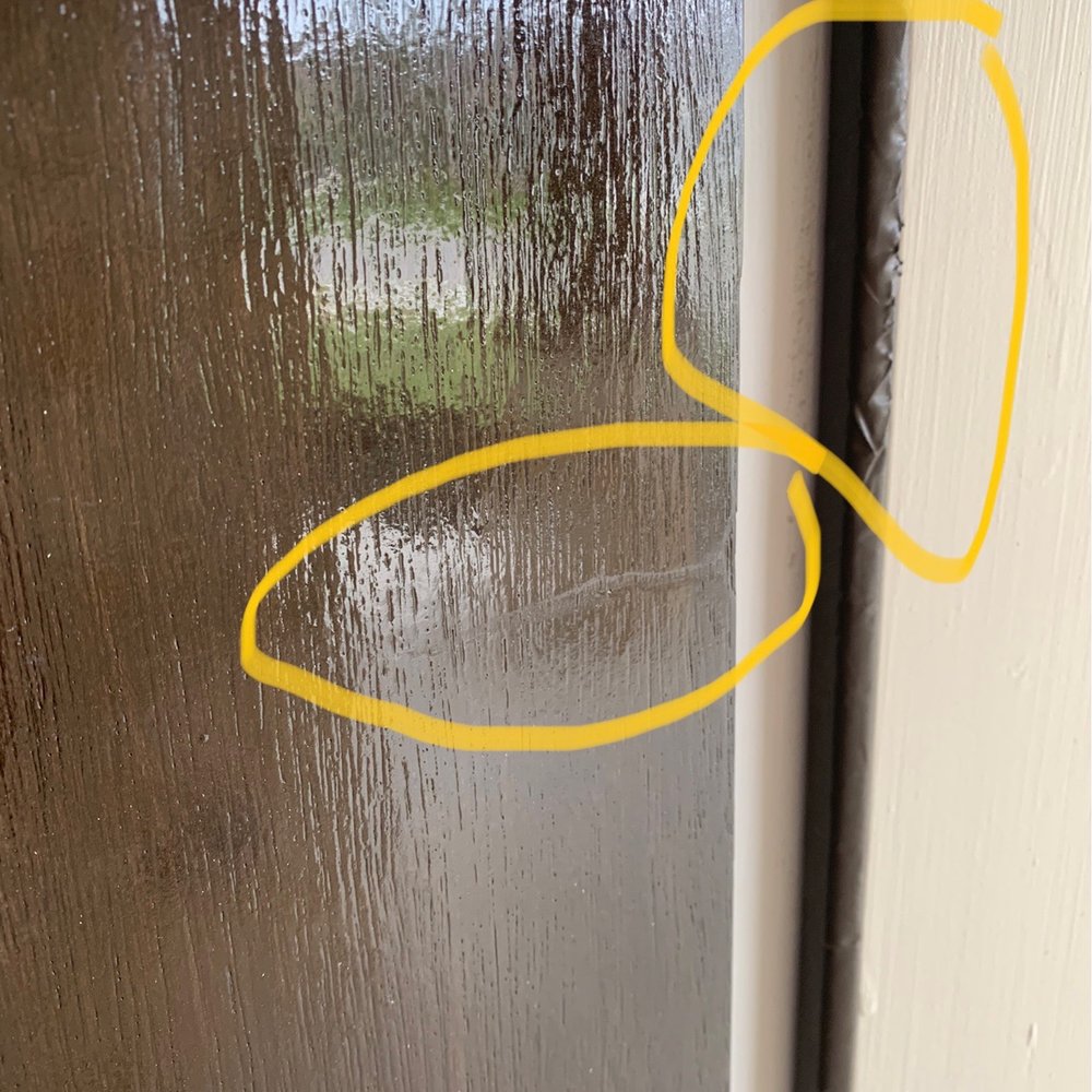 Damaged door frame Damaged door frame