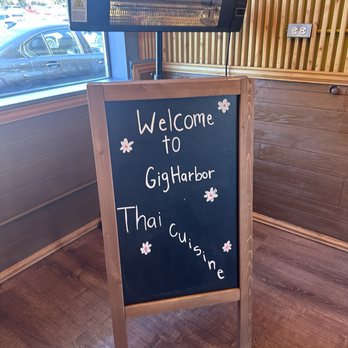 Gig Harbor Thai Cuisine - Sign inside - Thai Near Me - Gig Harbor, Washington Gig Harbor Thai Cuisine - Sign inside - Thai Near Me - Gig Harbor, Washington