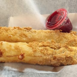 The handmade mozzarella sticks. With raspberry sauce... obviously. There's no other way. The handmade mozzarella sticks. With raspberry sauce... obviously. There's no other way.