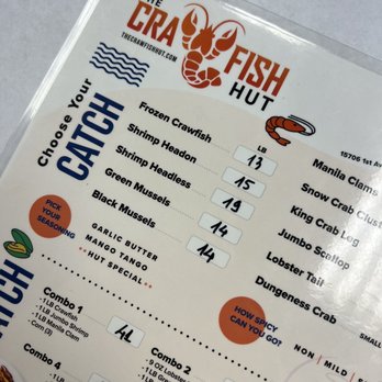 The Crawfish Hut - Menu - Seafood Near Me - Burien, Washington