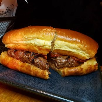 Taverna Veranda - Lamb Burger. Also comes with fries. - Mediterranean Near Me - Edgewater, New Jersey Taverna Veranda - Lamb Burger. Also comes with fries. - Mediterranean Near Me - Edgewater, New Jersey