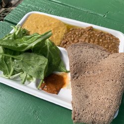 Authentic Ethiopian Food - Vegetarian/vegan plate