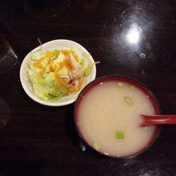 Hamachi Sushi - Miso and salad. - Sushi Bars Near Me - El Paso, Texas Hamachi Sushi - Miso and salad. - Sushi Bars Near Me - El Paso, Texas