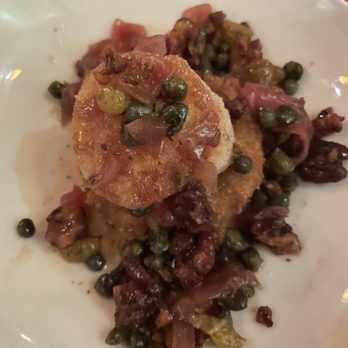 Passionfish - Sea Scallop, Caper-Raisin-Walnut Relish, Artichoke Risotto Cake - Seafood Near Me - Pacific Grove, California Passionfish - Sea Scallop, Caper-Raisin-Walnut Relish, Artichoke Risotto Cake - Seafood Near Me - Pacific Grove, California