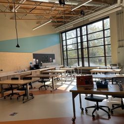 White Lake Township Library - Group learning room- bight and well-appointed for classroom style library "adventures"