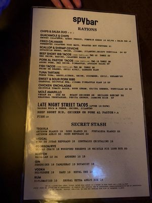 Menu photo 1 Spy Bar Boston, MA