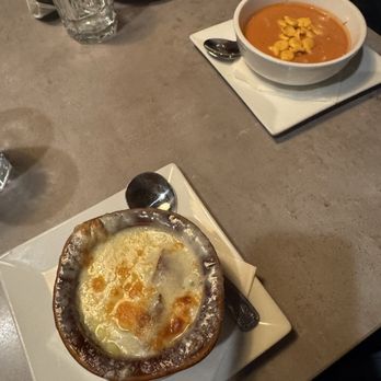 The Stage Restaurant & Cafe - French onion soup and tomato cheddar soup - New American Near Me - Keene, New Hampshire The Stage Restaurant & Cafe - French onion soup and tomato cheddar soup - New American Near Me - Keene, New Hampshire