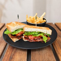 Commercial Point Cafe - BLT bacon lettuce & tomato with fries.