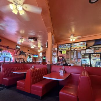 Mariscos Linda - Red dining seats - Mexican Near Me - Los Angeles, California Mariscos Linda - Red dining seats - Mexican Near Me - Los Angeles, California