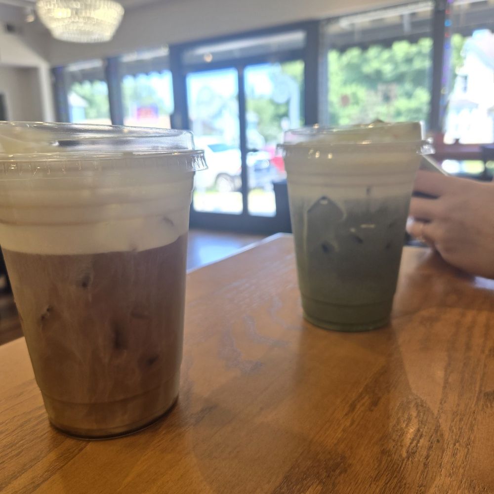 Cold Brew with Honey Cold Foam and Matcha Bloom Cold Brew with Honey Cold Foam and Matcha Bloom